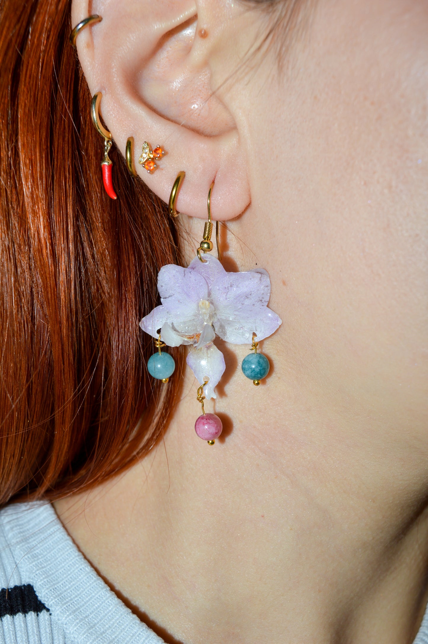 Pendientes Orquídea Caramelo