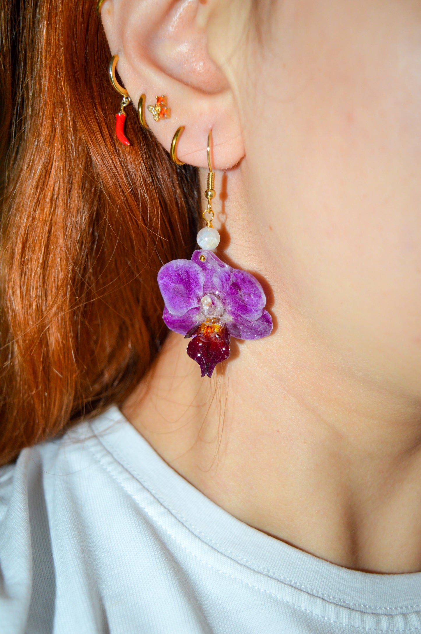 Pendientes Perla Floral